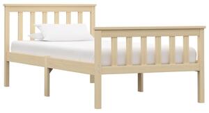 Rama łóżka, naturalna, jasne, lite drewno sosnowe, 90 x 200 cm