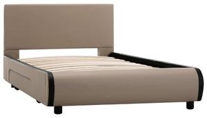Rama łóżka z szufladami, cappuccino, sztuczna skóra, 100x200 cm