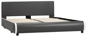 Rama łóżka z szufladami, antracyt, sztuczna skóra, 140x200 cm