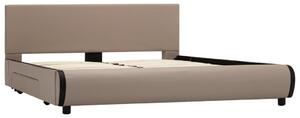 Rama łóżka z szufladami, cappuccino, sztuczna skóra, 140x200 cm