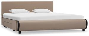 Rama łóżka z szufladami, cappuccino, sztuczna skóra, 140x200 cm