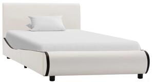 Rama łóżka, biała, sztuczna skóra, 100 x 200 cm