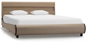Rama łóżka z LED, kolor cappuccino, sztuczna skóra, 120x200 cm