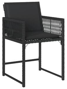 Czarne krzesła ogrodowe z poduszkami 4 szt. - Barisso 3X