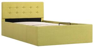 Rama łóżka z podnośnikiem, limonkowa, tkanina, 90 x 200 cm