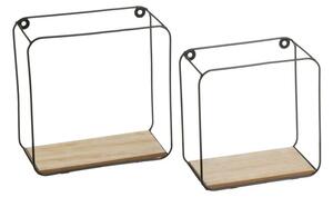 Czarno-naturalne półki zestaw 2 szt. 21 cm – Casa Selección