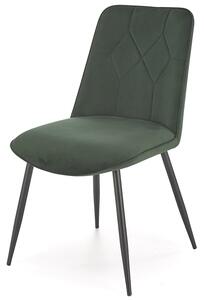 Zielone welwetowe krzesło metalowe - Livro