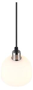 Lampa wisząca w biało-srebrnym kolorze ze szklanym kloszem ø 12 cm Molly – Reality
