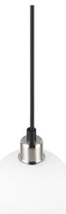 Lampa wisząca w biało-srebrnym kolorze ze szklanym kloszem ø 12 cm Molly – Reality