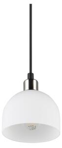 Lampa wisząca w biało-srebrnym kolorze ze szklanym kloszem ø 12 cm Molly – Reality