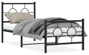 Czarne metalowe łóżko loftowe 80x200 cm - Ripper