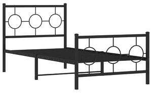 Czarne loftowe łóżko pojedyncze 90x200 cm - Ripper