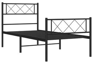 Czarne metalowe łózko loftowe 90x200 cm - Espux