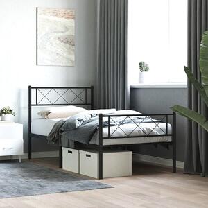 Czarne metalowe łóżko loftowe 80x200 cm - Espux