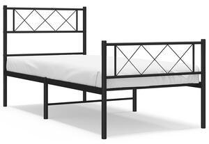 Czarne metalowe łóżko pojedyncze 100x200cm - Espux