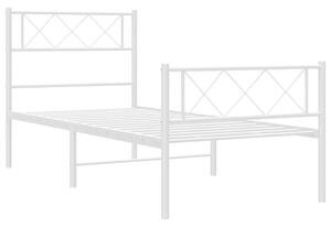 Białe pojedyncze łózko metalowe w stylu loft 90x200 cm - Espux