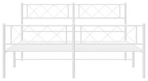 Białe metalowe łóżko małżeńskie 140x200 cm - Espux