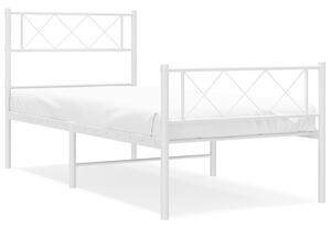 Białe pojedyncze łózko metalowe w stylu loft 90x200 cm - Espux