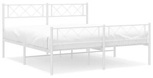 Białe metalowe łózko małżeńskie 160x200 cm - Espux
