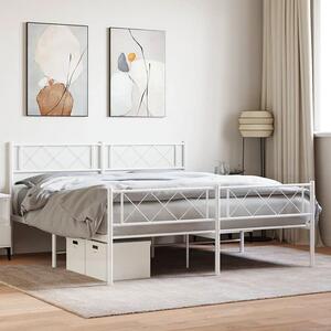 Białe industrialne metalowe łóżko 120x200 cm - Espux