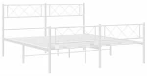 Białe metalowe łóżko małżeńskie 140x200 cm - Espux