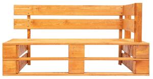Ogrodowa ławka narożna z palet, drewno, miodowy brąz