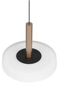 Lampa wisząca LED w czarno-biało-złotym kolorze ze ściemniaczem i szklanym kloszem ø 22 cm Celeste – Trio