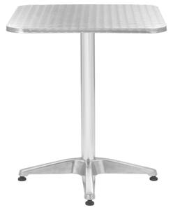 Stół ogrodowy, srebrny, 60x60x70 cm, aluminiowy