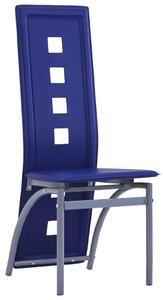 Krzesła stołowe, 6 szt., niebieskie, sztuczna skóra