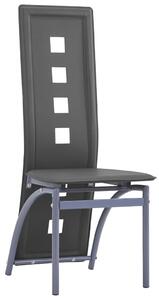 Krzesła stołowe, 6 szt., szare, obite sztuczną skórą