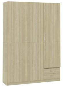 Szafa 3-drzwiowa, dąb sonoma, 120x50x180 cm, płyta wiórowa
