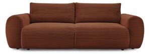 Ceglasta sztruksowa rozkładana sofa 257 cm Lucien – Bobochic Paris