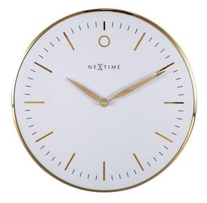 Zegar ścienny (biało-złoty) Small Glamour Nextime