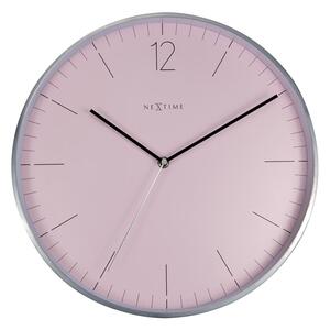 Zegar ścienny (różowy) Essential Silver Nextime