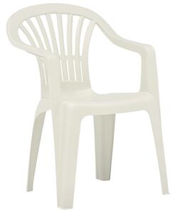 Krzesła ogrodowe układane w stos, 45 szt., plastikowe, białe