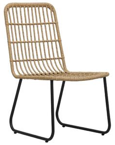 Krzesła ogrodowe, 2 szt., polirattan, kolor dębowy