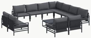 Nowoczesny zestaw sof ogrodowych z poduszkami - czarny, trwała stal, funkcjonalny design