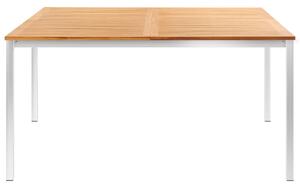 Stół ogrodowy, 150x150x75 cm, drewno tekowe i stal nierdzewna