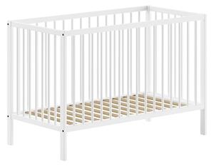 Białe łóżeczko z litego drewna sosnowego 60x120 cm DINO – Vipack