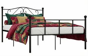 Czarne metalowe łóżko w stylu loft 200x200 cm - Fiosa