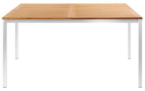 Stół ogrodowy, 150x150x75 cm, drewno akacjowe i stal nierdzewna