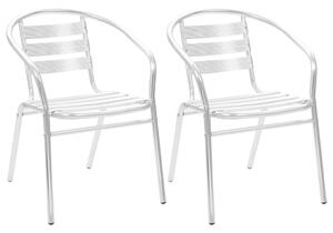 Krzesła ogrodowe, sztaplowane, 2 szt., aluminium
