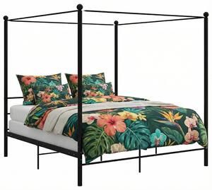 Czarne dwuosobowe łóżko z metalu 180x200 cm P5-E51