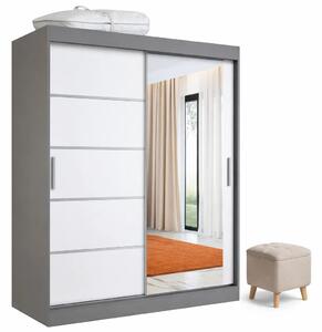 Szafa przesuwna 150 cm antracyt + biały T1-L15