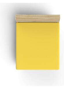 Żółte bawełniane prześcieradło z gumką 140x200 cm – Mijolnir