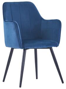 Krzesła stołowe, 4 szt., niebieskie, aksamitne