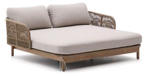 Kremowy/w naturalnym kolorze dwuosobowy drewniany leżak ogrodowy Catalina – Kave Home