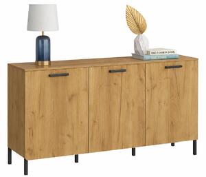 Industrialna komoda w kolorze dąb craft złoty P4-B60