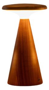 Lampa stołowa LED w ciemnym naturalnym kolorze z drewnianym kloszem (wysokość 14 cm) Sylva – Gingko