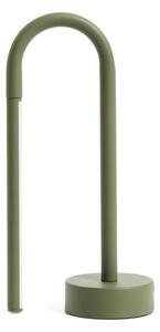Zielona metalowa lampa stołowa LED (wysokość 30 cm) Bow – Kave Home